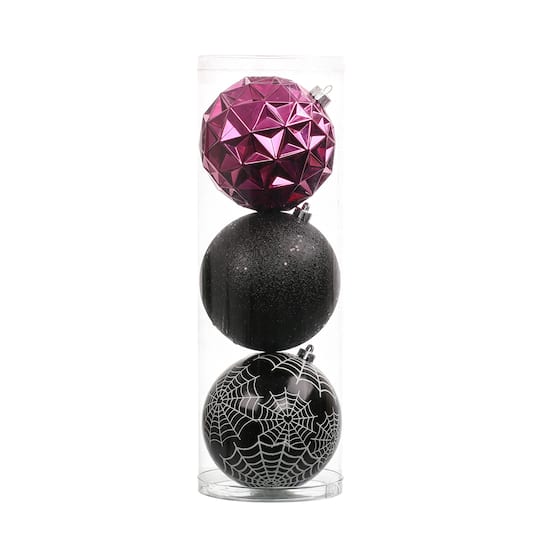 3 Pack 4.72" Pink & Black Halloween Ornaments by Ashland®